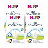 HiPP 2 Bio Combiotik (4 x 600g), Folgemilch nach dem 6. Monat, mit Stärke,...