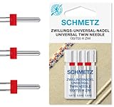 SCHMETZ Nähmaschinennadeln 3 Zwillings-Universal-Nadeln 1,6/70 2,0/80...