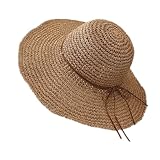 Bkrdty Strohhut Faltbar Stroh Sommerhut Damen Sonnenhut Atmungsaktiv...