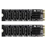 rieder 2X M.2 NGFF B-Key SATA Zu SATA 3 5 Port Erweiterungs Karte 6 Gbit/S...