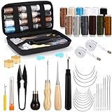 58 PCS Leder Nähset Professionell Leder Werkzeug Ledernähset mit...