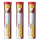 German Eisen Brausetabletten 60 Stk. - Kirsch Geschmack – 14 mg Eisen...