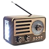 Tragbares Retro-Radio Bluetooth, AM/FM/SW Radio mit Bluetooth-Lautsprecher,...