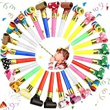 FAELNK 25 Stück Tröten Kindergeburtstag Krachmacher Luftrüssel Tröte...