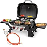 ProfiCook Gasgrill mit 2 Edelstahlbrennern | Tischgrill inkl....