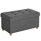 SONGMICS Sitzhocker mit Stauraum, klappbare Sitzbank mit Beinen, 38 x 76 x...