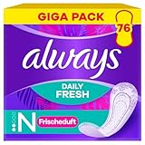Always Dailies Slipeinlagen Damen Fresh & Protect Normal (76 Binden), Giga...