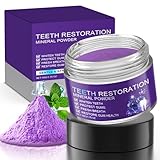 50g Zahnaufhellungspulver,Lila Zahnpulver für Weiße Zähne &...