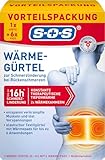 SOS Wärme-Gürtel (1x Wärme-Gürtel + 6 Pads) Rückenwärmer zur...