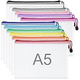 WISYOK 12 Stück Dokumententasche A5, Wasserdichte Mesh Dokumententasche...