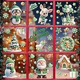9 Stk Fensterbilder Weihnachten Grün, BTIYMU Weihnachtsfenster...
