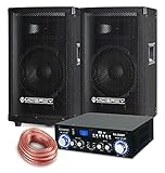 McGrey PA Komplettset DJ Anlage PowerDJ-1000 (System mit Partyboxen,...