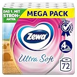 Zewa Ultra Soft - 72 Rollen - Das erste Toilettenpapier mit Strohanteil -...