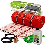 Elektrische Fussbodenheizung 15m² Dünnbettheizmatten 160Watt/m²...