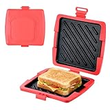 Hahorpa Sandwichmaker Mikrowellen, Sandwichtoaster 16 x 16 cm, Kontaktgrill...