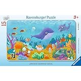 Ravensburger Kinderpuzzle - Tierkinder unter Wasser - 15 Teile Rahmenpuzzle...