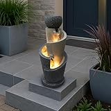 Arnusa Gartenbrunnen mit LED Beleuchtung mit Dekobecken Springbrunnen...