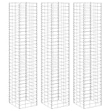 Mokuyary Gabionen-Hochbeete 3 STK. 30x30x200 cm Eisen Steinkorb aus Metall,...