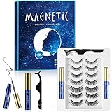 Magnet Wimpern mit Eyeliner,Künstliche, Magnetisch Wasserfest, 3D...