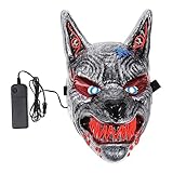 Toyvian 1Stück Halloween LED Wolfskopf Maske Gruselige Vollgesichtsmaske...