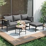 Gegtuon Gartenmöbel Sitzgruppe 3-teilige für Garten für 3-4 Personen,...