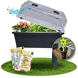 Ultiness® Hochbeet Balkon mit Abdeckung Anabell 50 L Hochbeete für...