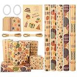 Geschenkpapier Set 5 Rollen, Ambesty 3m x 43 cm Geschenkpapier Geburtstag...