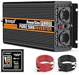 NOVOPAL 2500W Wechselrichter 12V auf 230V Reiner Sinus Spannungswandler mit...