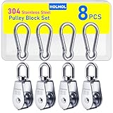 HOLMOL Flaschenzug Umlenkrolle 8 Stück, 304 Edelstahl M20 Umlenkrollen...