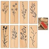 Molain 8 Stück Holzstempel Set, Stempel Blumen Holz Stempel Hochzeit...