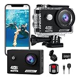 TIMNUT Action Cam 4K30fps, Unterwasserkamera WiFi Kamera,20MP HD 170°FOV...