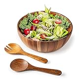 Bill.F Salatschüssel aus Holz, 30 cm Salatschüssel-Set aus Akazienholz,...