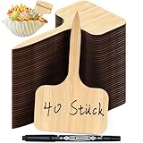 Gucass 40x Pflanzenstecker zum Beschriften, Pflanzenschilder aus Bambus...