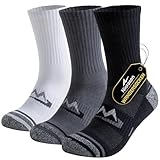 Niorasen Wandersocken Herren, 3 Paar Atmungsaktiv Gepolsterte Sportsocken...