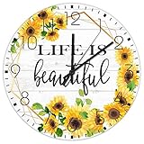 WSDESDEC 38,1 cm lautlose, nicht tickende Wanduhren, batteriebetrieben,...