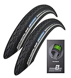 2X Schwalbe Marathon 44-622 Drahtreifen GreenGuard 28x1.65 Fahrradreifen...