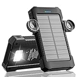 Solar Powerbank 26800 mAh mit Saugnapfhalterung, Powerbank Externe Akkus 3...