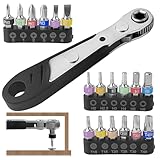 19 Stück Mini Ratsche, Robust und Einfach zu Bedienen, 110mm 1/4 Zoll,...