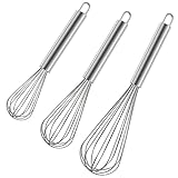 Polly Online Edelstahl-Schneebesen-Set, 3er-Pack Ballon-Schneebesen zum...