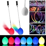 2 Stück LED Poi Bälle Set für Kinder & Erwachsene, LED Glow Poi Kugeln...