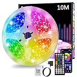 Led Strip 10m, RGB Led Streifen, Bluetooth Smart Led Band Selbstklebend,...
