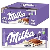 Milka Joghurt Tafel 23 x 100g, Schokoladentafel mit cremiger...
