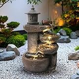 Arnusa Springbrunnen BK851 Wasserfall mit Beleuchtung Gartenbrunnen...