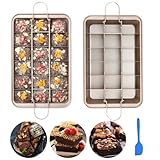 IVEOPPE Brownie Backform mit Trennwänden Backblech Brownieform - 31 x 20 x...
