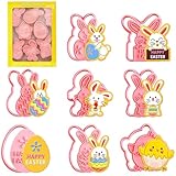 PWCTNT Ausstechformen Ostern,Ostern,8 Stück 3D Silikonform Ostern Stempel...