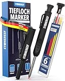 Tieflochmarker Profi mit Köcher – Bleistift für Baustelle, Bohrloch,...