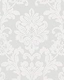 marburg Tapete Barock Weiß Floral und glänzend Vliestapete für...