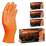 PROGRIP Einweghandschuhe Diamant Grip, Orange, Einmalhandschuhe Extra...