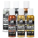 LM Metallika 6 x 100 ml gemischte Acryl Metallic Farben - Acrylfarben für...