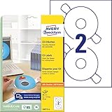 AVERY Zweckform L6015-25 selbstklebende CD-Etiketten inkl. Zentrierhilfe...